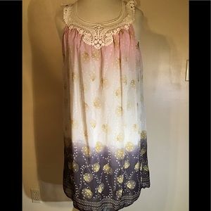 Women’s size large new with tags ultra pink pull over sleeveless dress navy/ivor